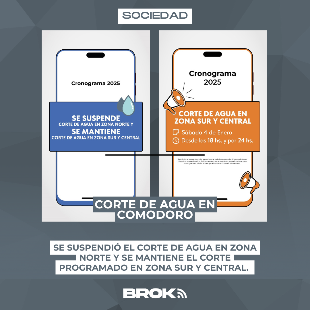 SE SUSPENDE CORTE DE AGUA